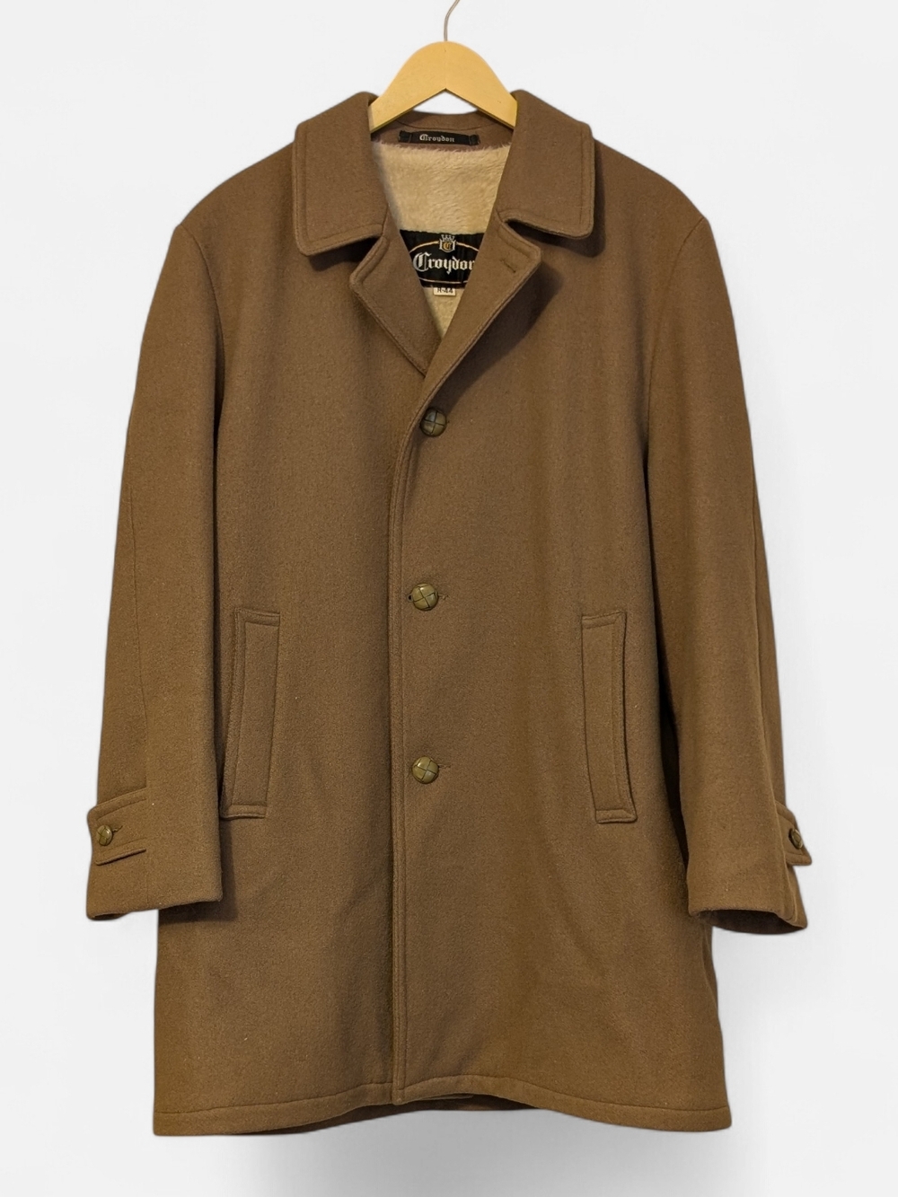 1968 Croydon Montreal Wool Car Coat | R-44 Large/XL | Immaculate Borg Lining